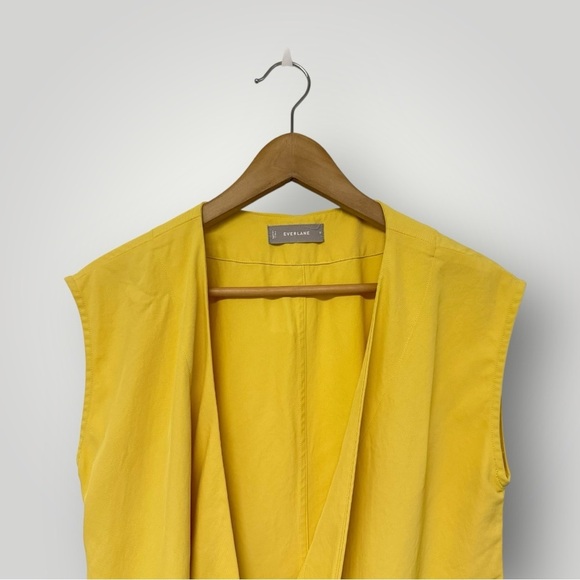 Everlane Women's Yellow The Japanese GoWeave Short-Sleeve Mini Wrap Dress SZ 0 - Picture 3 of 8